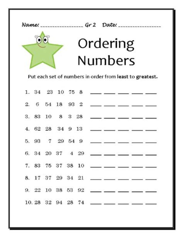 Ordering Numbers Calculator Quiz